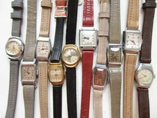 Mix of 10 vintage woman's mechanical watches - old stock - projects