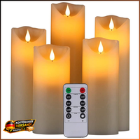 LED Kerzen Flammenlos 5Er Set Realistisch Flackernd Mit Fernbedienung Timer
