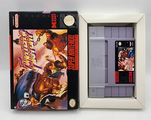 Fighter's History (SNES Game) Game W/ Box *Missing Manual* Former Rental