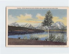 Postcard Teton Mountains and Jackson Lakes Grand Teton national Park Wyoming