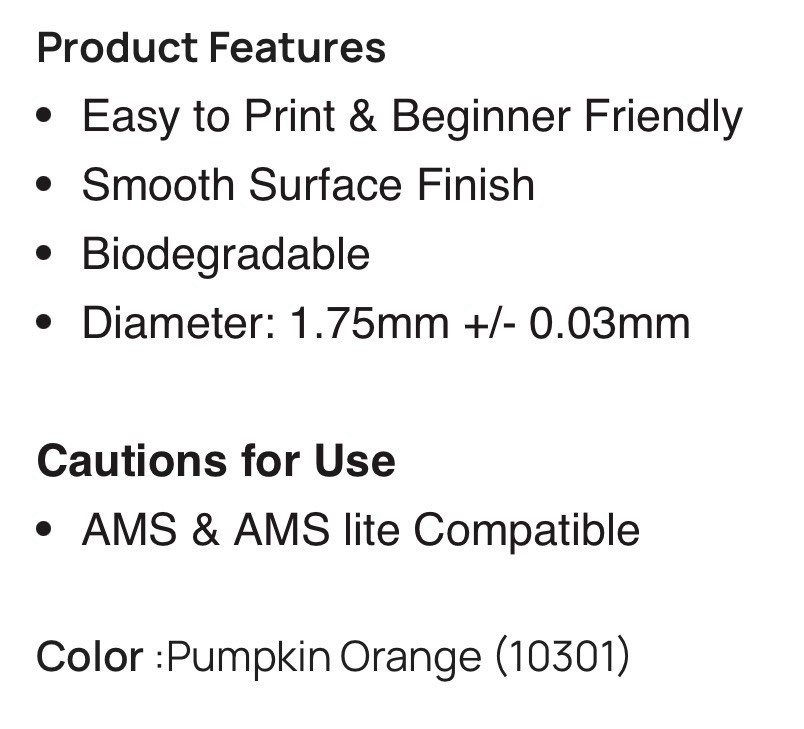 Bambu Lab PLA Basic Pumpkin Orange 10301 Filamentspule 🇬🇧 Original 1kg... - Bild 2