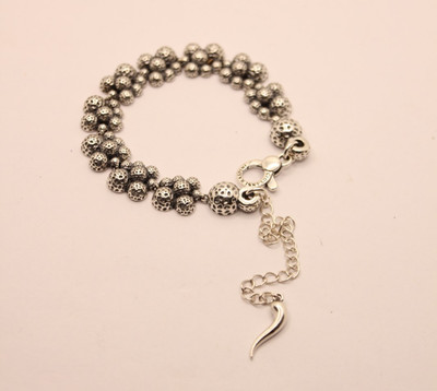 SILBER ARMBAND DAMEN BUBBLES UND HORN BRÜNIERT MM 10 CM 15-19,50 EXPLOIT