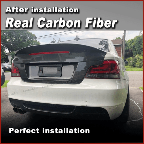 For BMW E82 Coupe 128i 135i 1M 2008-13 REAL Carbon Rear Trunk Lid Spoiler Cover - Picture 4 of 10