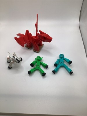 Misc. Stikbot Characters With Red Dragon And White Horse