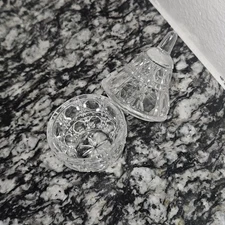 Vintage Crystal Pear Lidded Candy/ Trinket Dish/ salt cellar/ Condiment dish