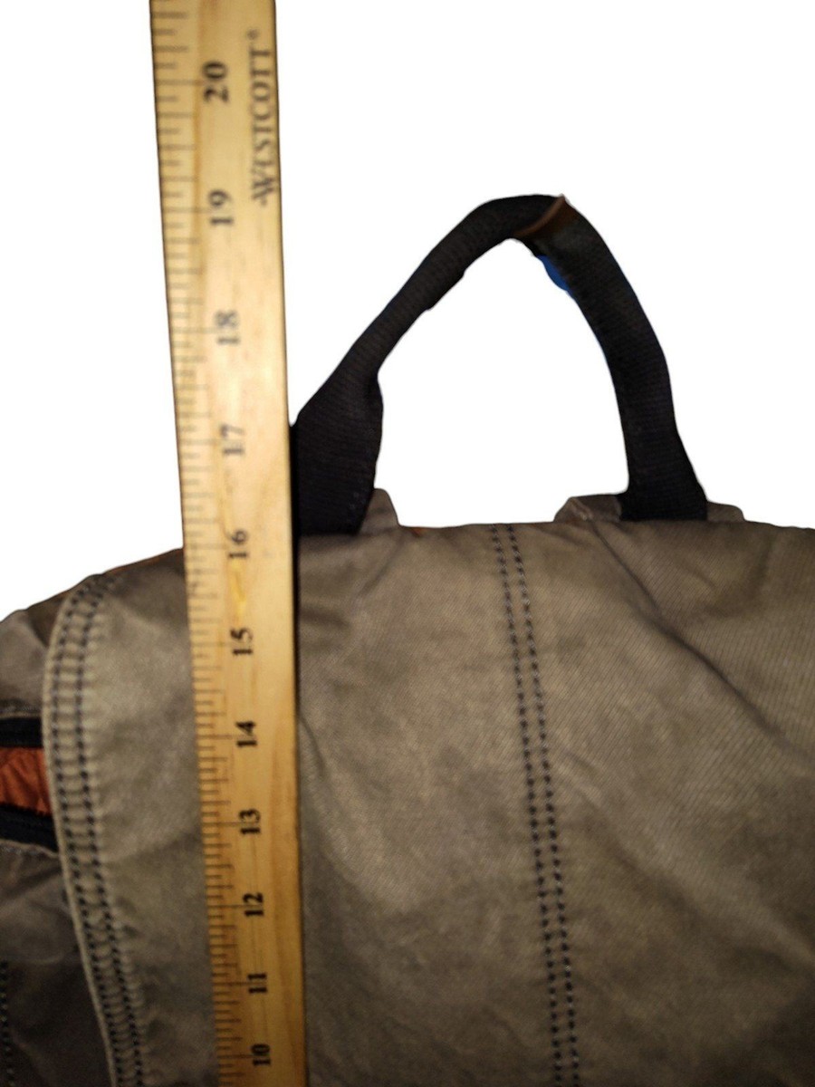 Vintage Canvas Tan Fossil Backpack Leather Trim | eBay display picture 1