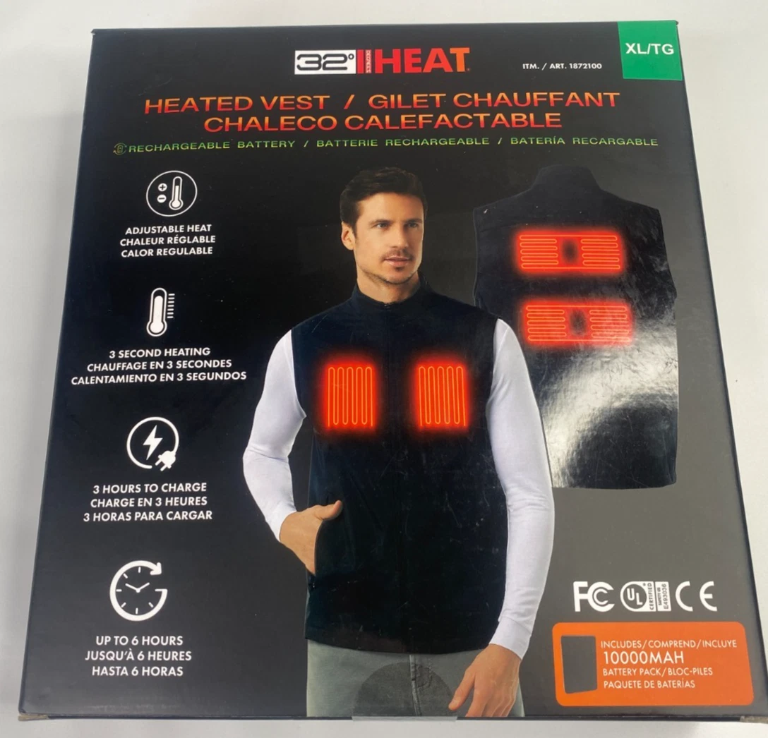 32 Degrees Rechargeable Heated Vest, Extra Large **NEW w/TAGS**