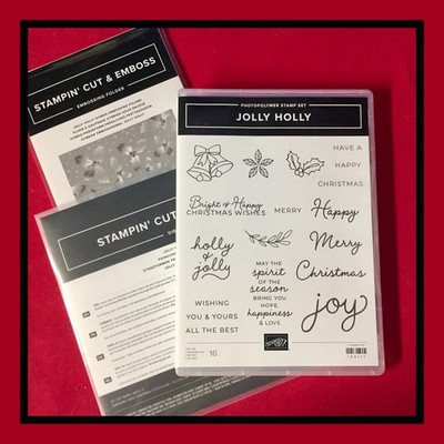 Stampin' Up! JOLLY HOLLY Stamps, Dies and Embossing Folder #4861