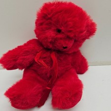 Russ Berrie So Brite Teddy Bear 1779 Red Plush Stuffed Animal Vintage