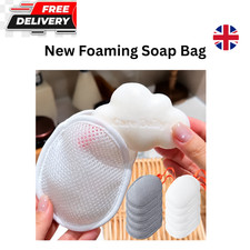 Sandwich Soap Net Bag Double Sided Soap Bubble Net Bath Foaming Mesh Facial C...