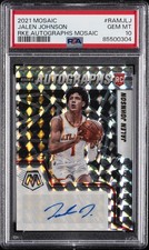 2021 PANINI MOSAIC ROOKIE AUTOGRAPH MOSAIC #RAMJLJ JALEN JOHNSON RC AUTO PSA 10