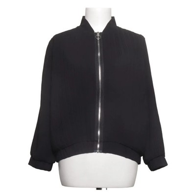 Sandro Ferrone, Bomberjacke, Damen, Größe: M, Schwarz, Polyester, Streifen #JMU