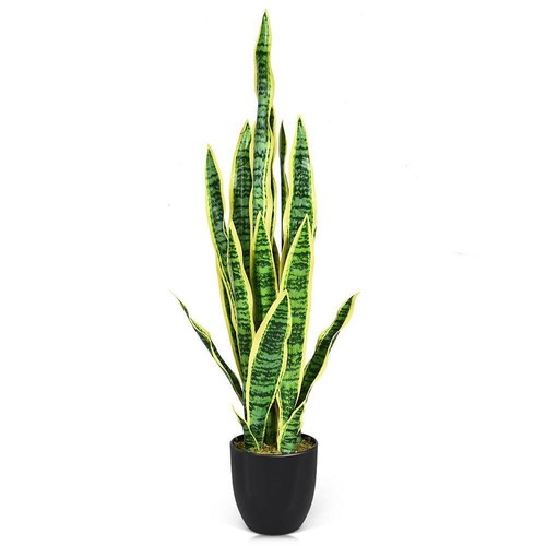 3 Fuß grün und gelb Indoor Outdoor dekorative künstliche Schlangenpflanze im Topf, - Bild 2 von 8