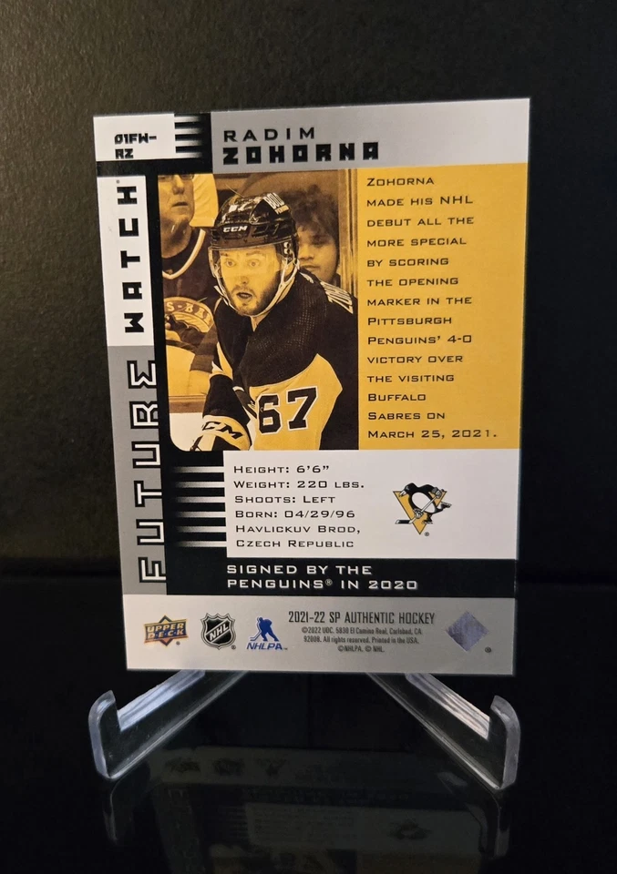 #'ed/900 🔥 RADIM ZOHORNA RC 2021-22 SP Authentic 2001-02 Retro Future Watch - Image 2 of 2