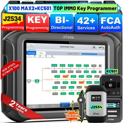 XTOOL X100MAX2+KC501 Profi OBD2 Diagnosegerät Scanner Key Programmer J2534 XV200