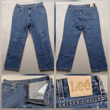 Vintage Lee Straight Leg Jeans Made in USA 100% Cotton 16 Indigo EUC