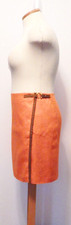 Vtg Lauren Ralph Lauren Women  s Orange Linen Wrap Lined Skirt Size 12