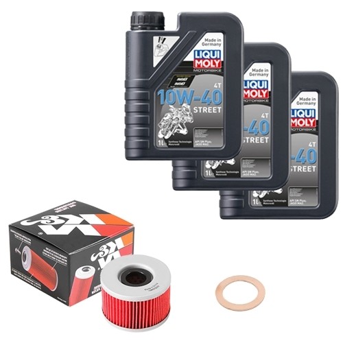 K&N ÖLfilter Set Liqui Moly 10W-40 Street 3L FüR Honda CX 500 CX500 Bj.1983-image