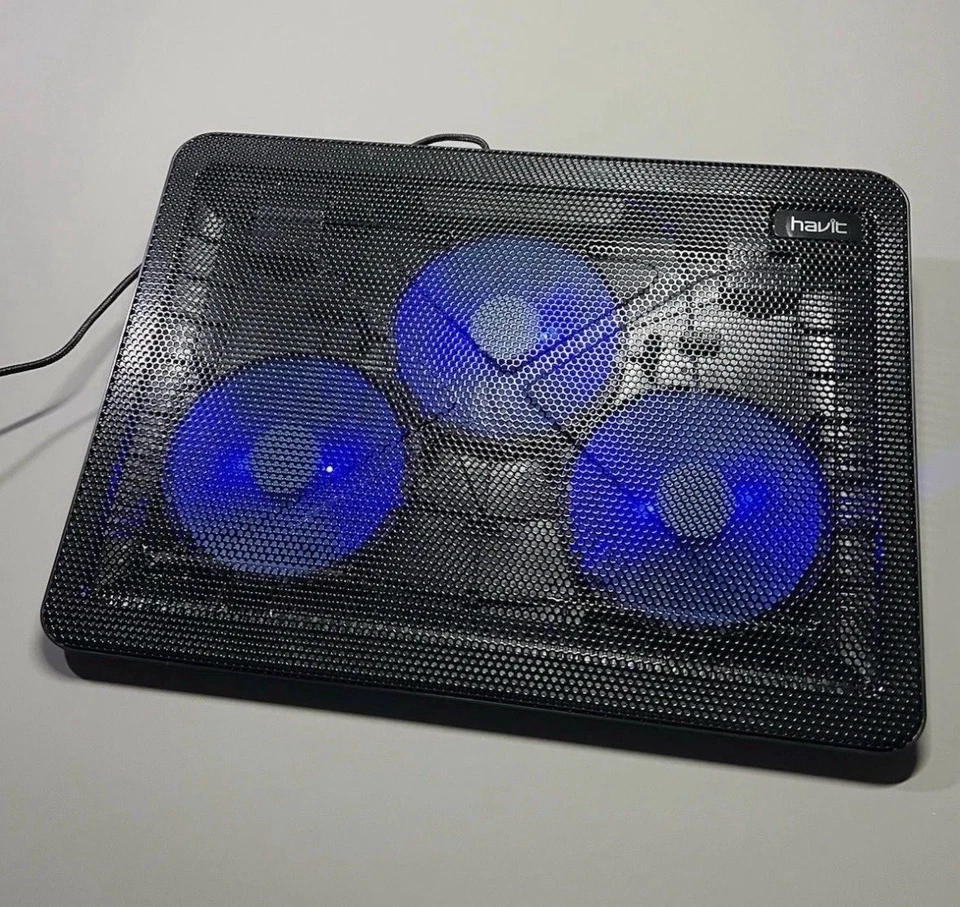 Gaming Laptop Cooler Fan Cooling Pad Riser Metal Stand Fits 12 - 17 inch Laptops - Image 3 of 4