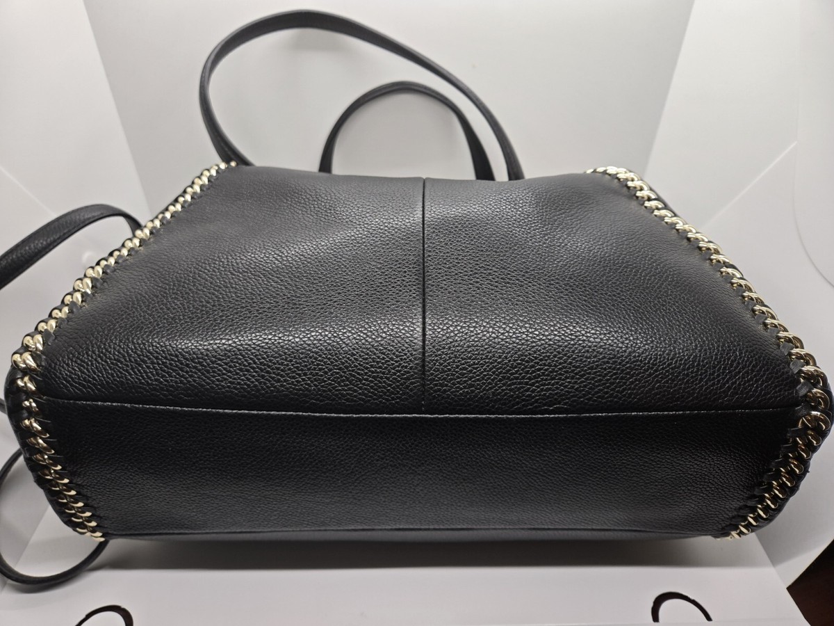 NWT Coach Prairie Whiplash Satchel Crossbody Handbag Black Pebbled