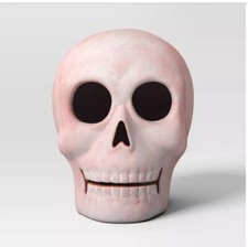 Target Hyde and EEK 2024 Pink Terracotta Grinning Skull Halloween Decor NWT