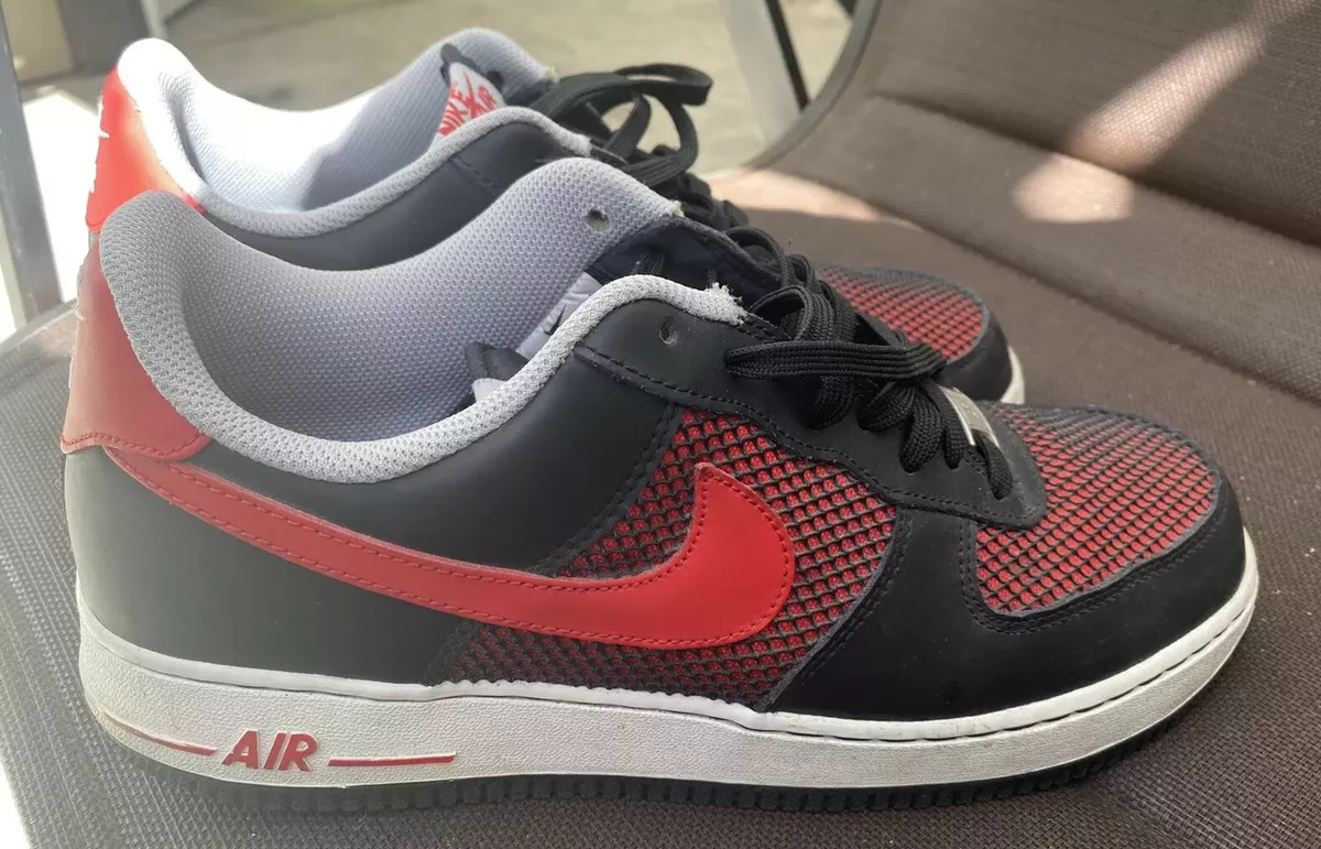 Nike Air Force 1 Low Black University Red Wolf Grey White