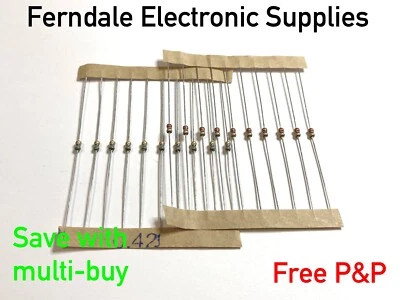 MULTICOMP PRO Resistor, Carbon Film, 5%, 0.125W, 200 V, select from 2.2 Ω - 10 MΩ, 10/20 pack
