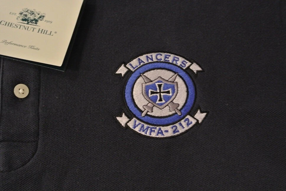VMFA-212 Lancers Embroidered Squadron Polo, USMC Licensed Product