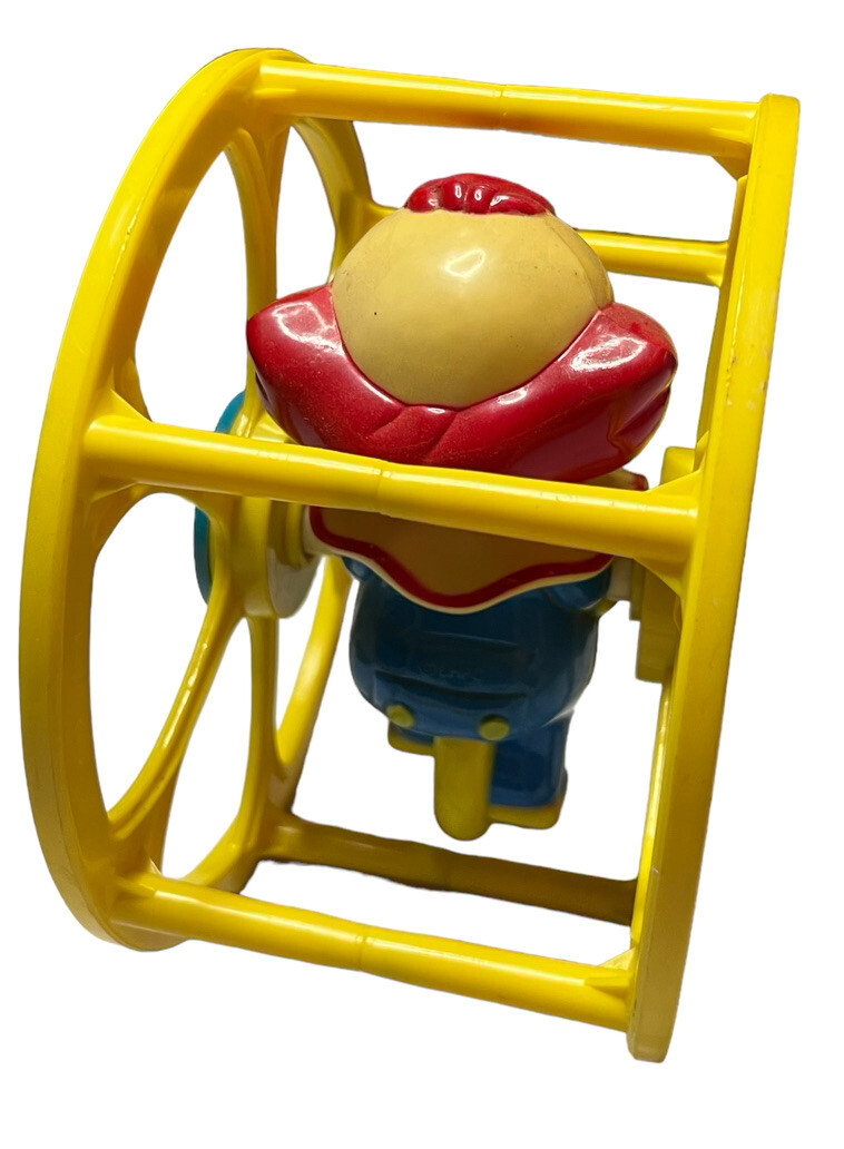 Vintage 1970's Bozo the Clown on Unicycle in Rolling Centrifugal