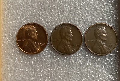 1950 D 1C Wheat Penny Partial Collar Error, Also S & P Mint Normal Examples