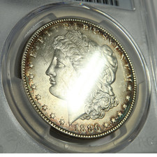 1886 P PCGS MS64 - Toned Silver Morgan Dollar $1 US Coin #53588A