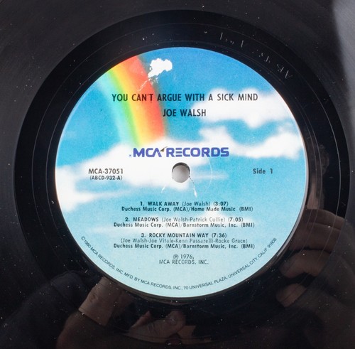 1976 Joe Walsh You Can’t Argue With A Sick Mind Vinyl Record Hype Sticker 37051 - Picture 8 of 15
