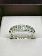 Anniversary Ring 2.25Ct Diamond White Gold Finish Wedding Band Simulated Size 8