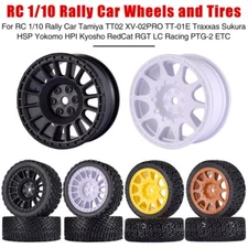 RC Wheels and Tires 1/10 for Rally Racing Car Tamiya TT02 Traxxas HSP HPI RedCat