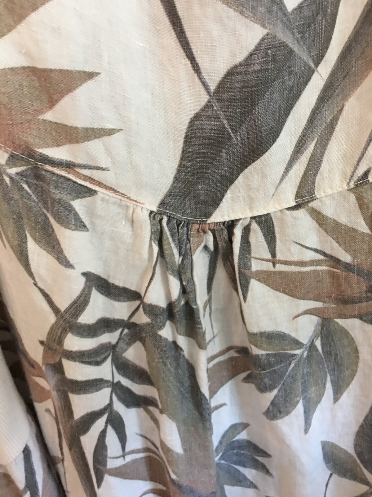 Lungo L'arno Dress Women's Size 3X Off White Green Tropical Stretchy Sides thumbnail 5