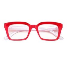 Non Prescription Clear Lens Glasses Thick Square Frame Eyeglasses Red