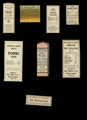 7 Morris Drug Company & W.M. Smith Apothecary Labels-3