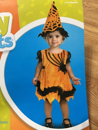 New Halloween Wickedly Cute Toddler Costume SZ 12 - 18 month Child Witch Orange