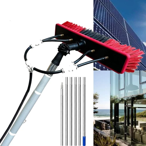 10m Solarmodul-Reinigungsbürste mit Wasserzufuhr-Stange, 35cm/55cm Bürstenkopf - Bild 20 von 23
