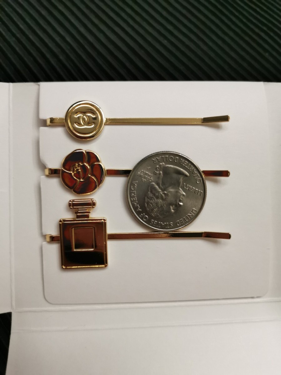 New Authentic CHANEL Hair Pins 3Pcs Set Beauty Gift Coco  display picture 2
