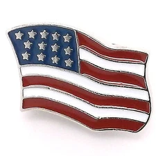 American Flag Decorative Snap Set Nickel 1" 1265-74 by Stecksstore