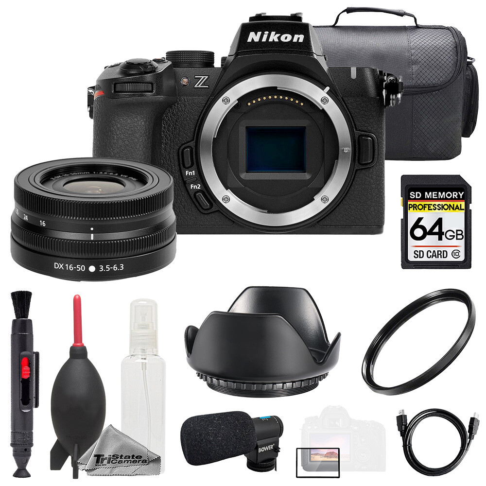 Nikon Z50 II + Z DX 16-50mm f/3.5-6.3 VR Lens + Mic + 64GB + Bag