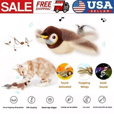 Electronic Interactive Flying Bird Cat Toy Flapping Wings, Sparrow Flapping Toy