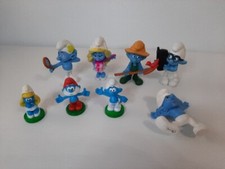 MCDONALDS HAPPY MEAL TOY SMURFS 2011 Lot of 8 SMURF FIGURES PEYO Cake Toppers