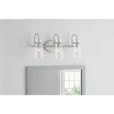 Transitional Style Clear Glass Shades 22 in 3-Light Bathroom Vanity Light