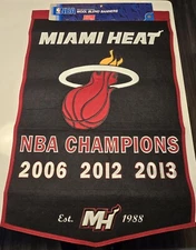 Miami Heat Championship Banner - 2006/2012/2013 - 3' x 2' - Winning Streak Wool