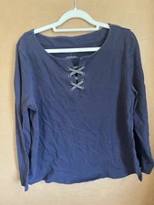 TALBOTS  SHIRT  WOMEN L BLUE 