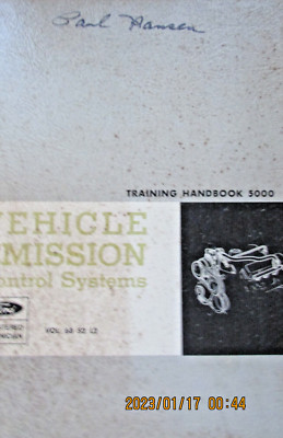 Vehicle Emissions Control Systems Training Handbook 5000 Ford  Vol 68 S2 L2