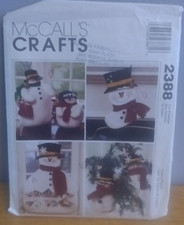 McCall'S Crafts 2388 Snowman Xmas Stocking Ornaments Vtg 1999 Sewing Pattern