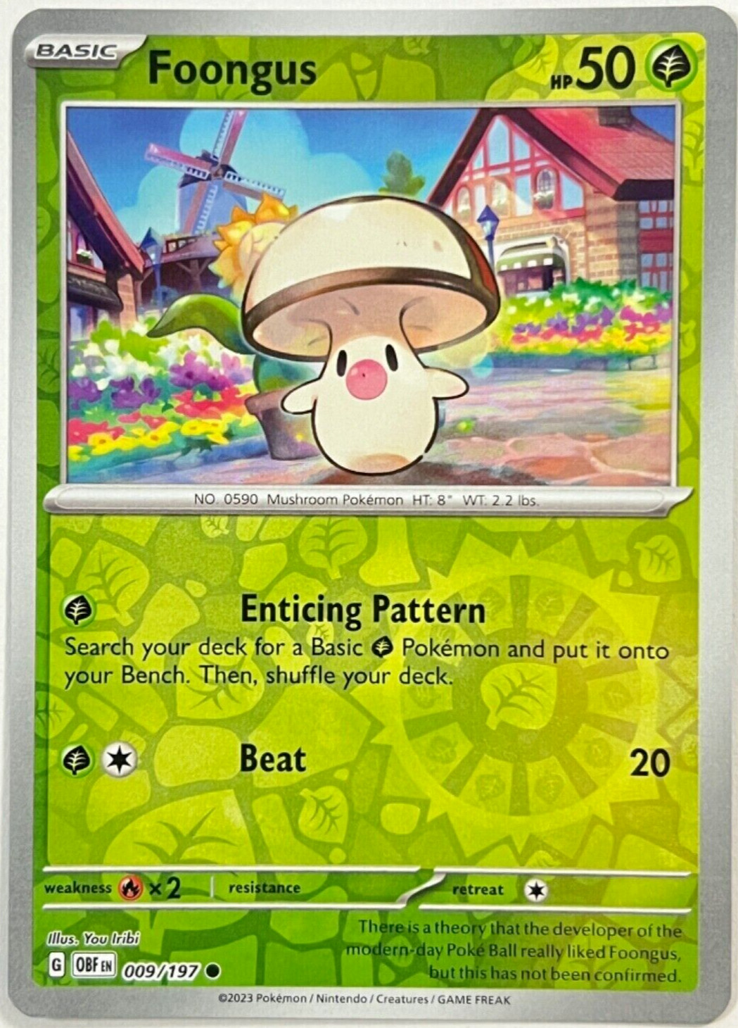 Foongus - 009/197 - Reverse Holo - Pokemon - Obsidian Flames - NM/M